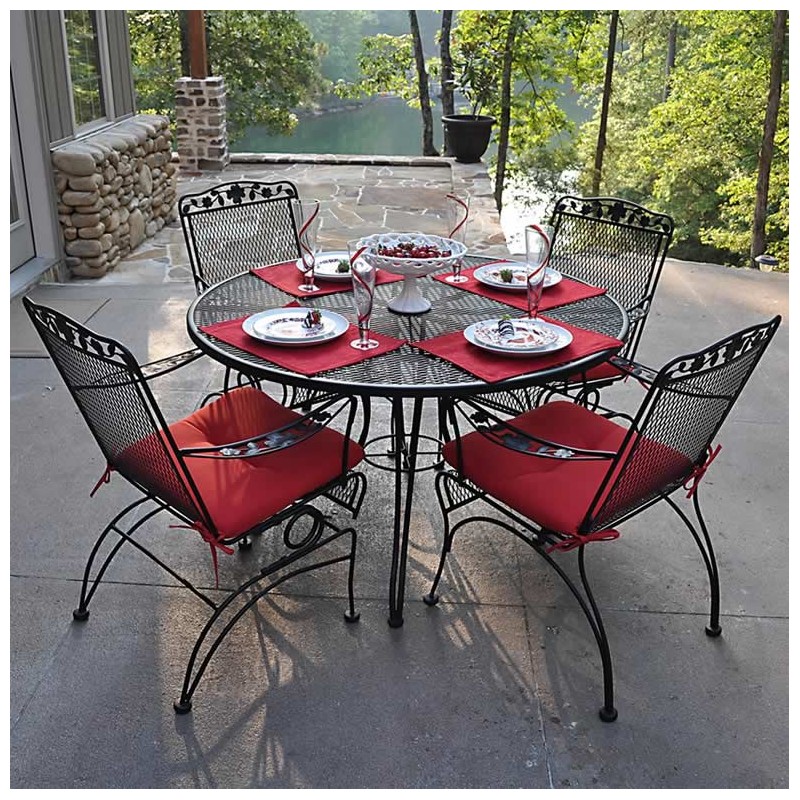 Dogwood Outdoor Dining Set Grubbs, Outdoor Furniture Wrought Iron Dining Sets